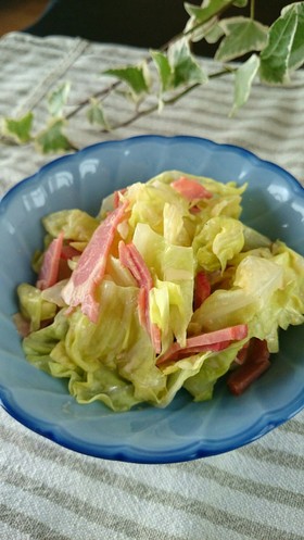 副菜☆キャベツとハムのカレー醤油和え☆